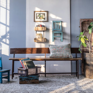 Wood and Iron School Bench - Holt x Palm -  School's in session with this vintage Wood and Iron School Bench! You'll be sitting atop a classic and comfy seat that feels just like the good ol' days. Won't it be fun to take a seat and watch the future generations? (and make some memories of your own!) Approx. 71" x 11" x 28